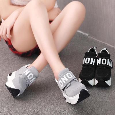 Damskie Buty Na Platformie Gruba Podeszwa Podwyższające Buty Damskie Na Rzepy Codzienne Buty