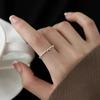S925 Sterling Silver Plated Korean Bow Ring for Women - Adjustable, Sweet, Exquisite, Open Band