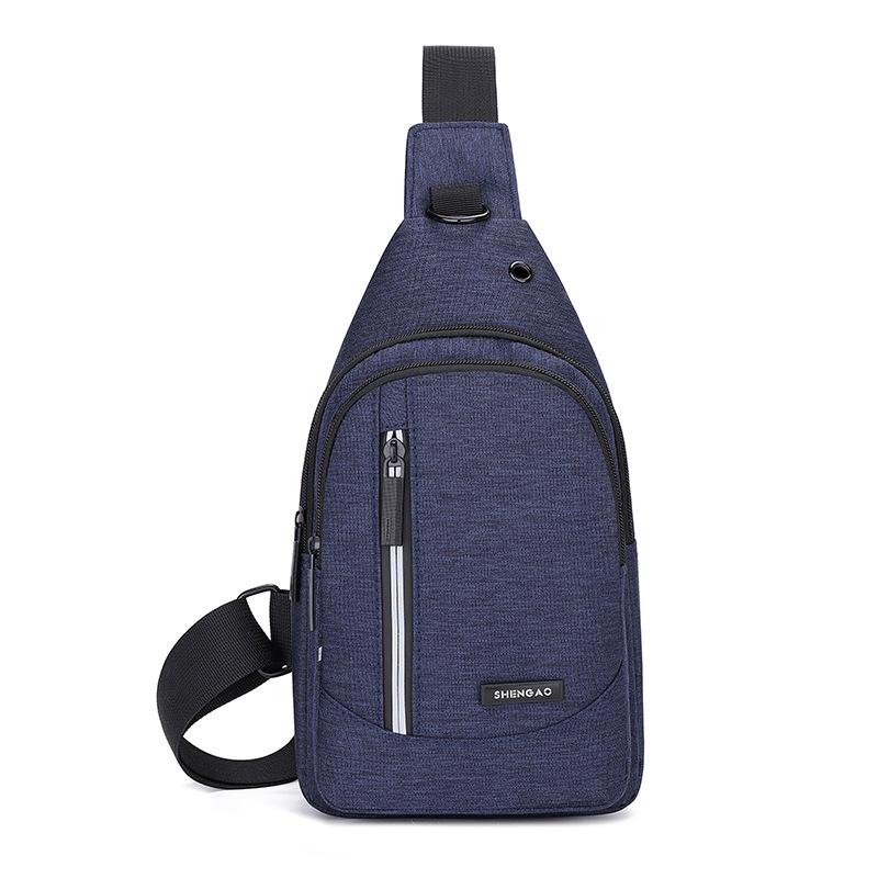 Men's Casual Breast Bag, Trendy Oblique Span Bag, Multi-layer Oxford Cloth Large-capacity Breast Bag.