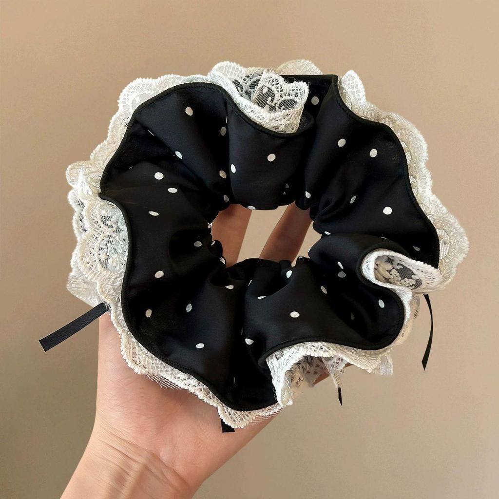 Korean Premium Lace Scrunchie: Women's High-End, Durable, Elastic Hair Accessory