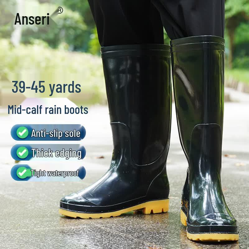 Ansell Mid-Calf Wear-Resistant Rain Boots чёрный