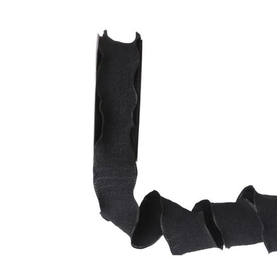 1 Roll 900x2.5CM Ruffle Edge Ribbon DIY Sewing Flower Bridal Bouquets Christmas Gift Box Wrapping Decorative Ribbon Solid Polyester Pleated