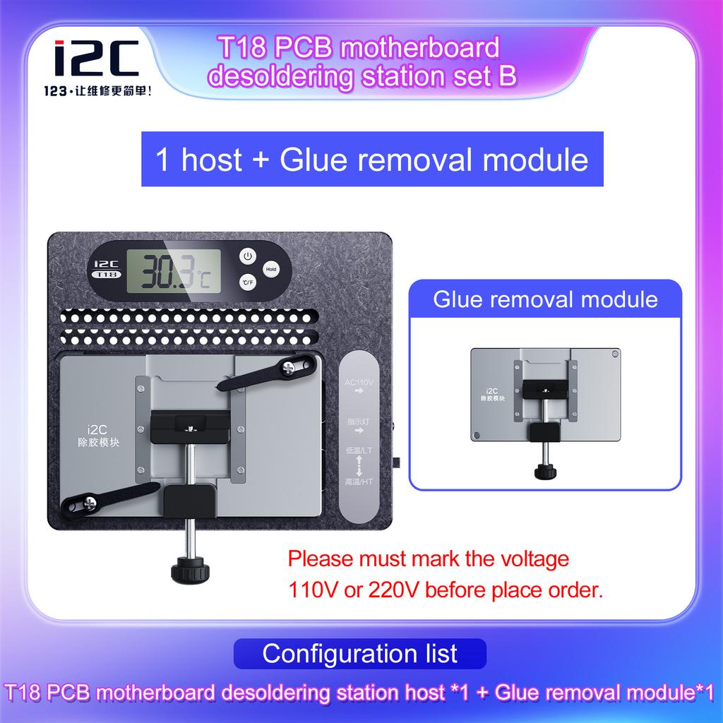 Adjustable Temperature PCB Desoldering Station Digital Display Motherboard Heating Platform for Iphone X-15 CPU IC Glue Removal
