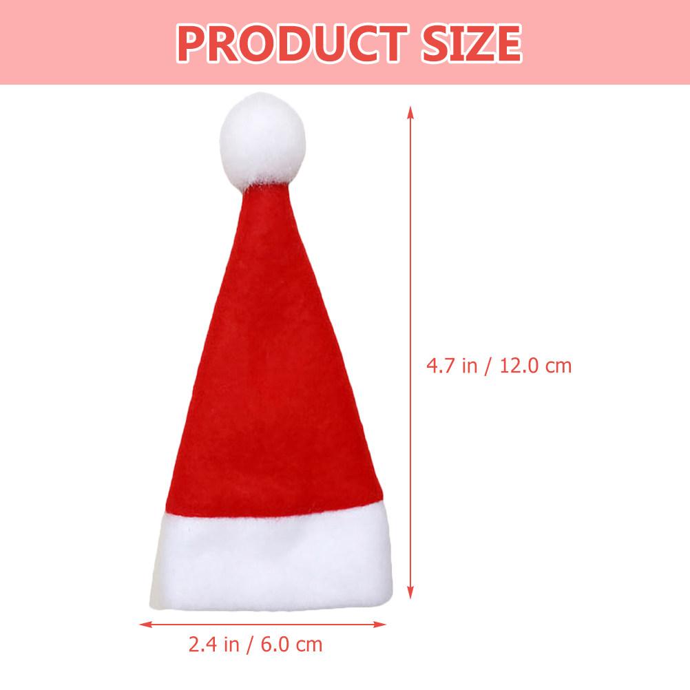25Pcs Mini Christmas Hat Knife Fork Sleeve Wine Bottle Cover Silverware Holder Festive Table Decoration Holiday Party Supply