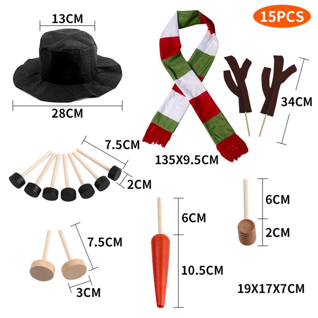 Outdoor Snowman Costume Dress Up Kit Hat Scarf Carrot Nose Activity Toy Gift