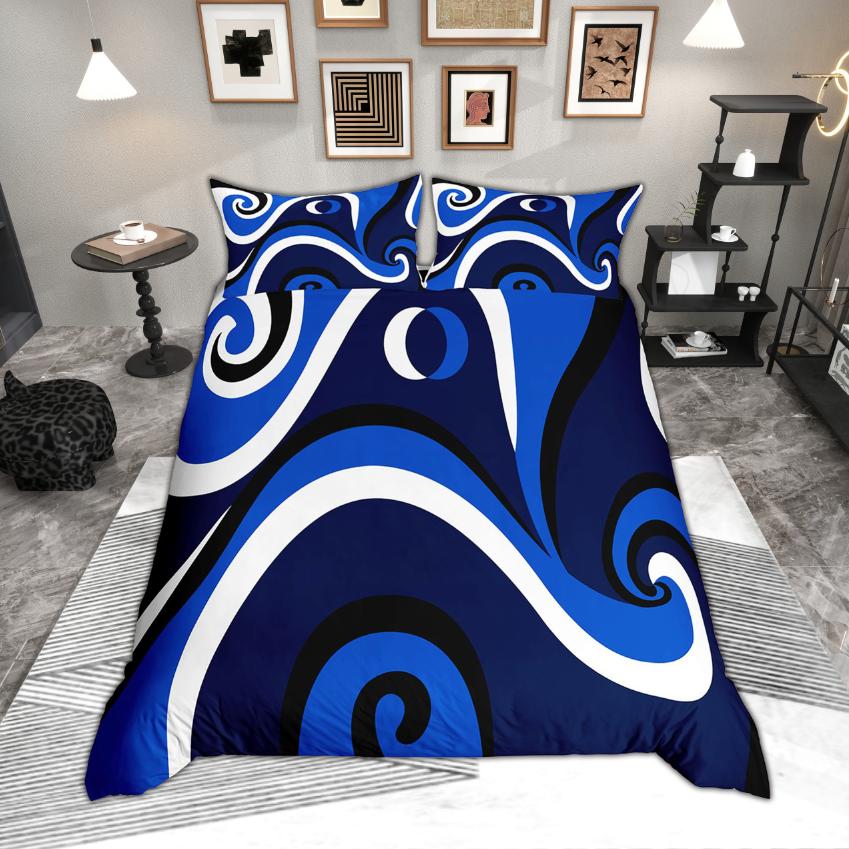 Comforter Homewish Contemporary Geometric Modern Abstract Art Set Aesthetic Swirl Bedding Set