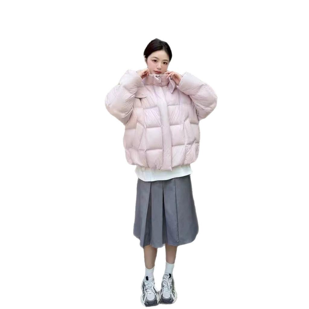 New national standard white duck down short down jacket women's hooded cloud puff soft warm jacket fashion