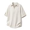 Striped Design Lapel Shirt Short Sleeve Men's Half Sleeve Shirt