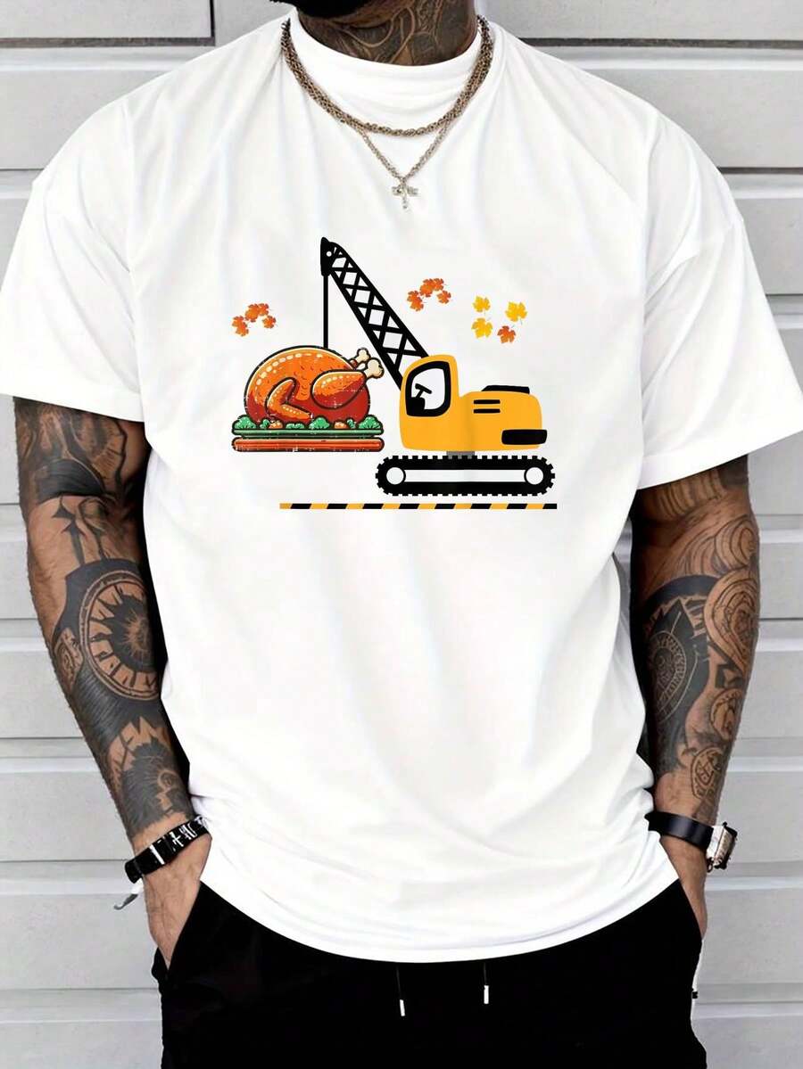 

Thanksgiving Crane Turkey Construction Fall Toddler Unisex T-Shirt XXL