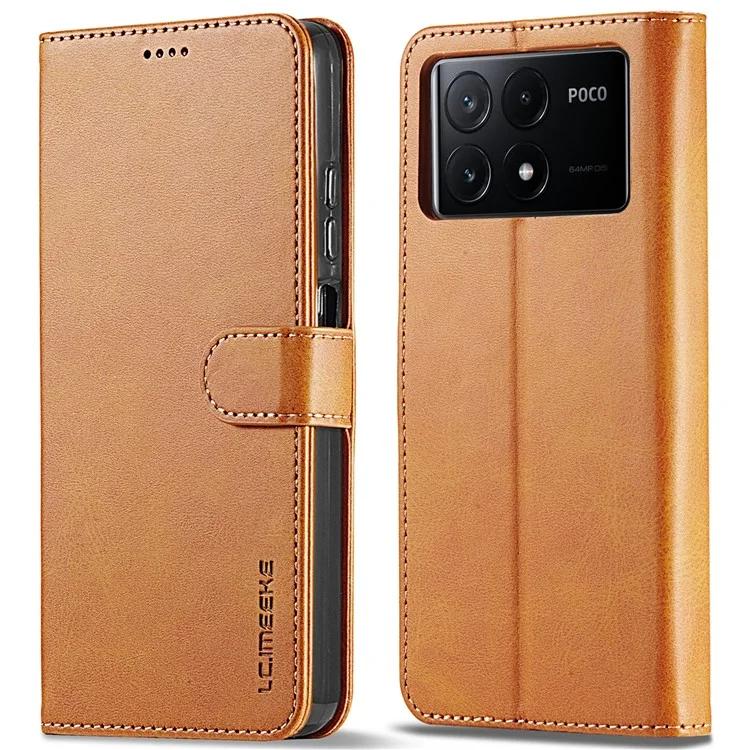 

For Xiaomi Poco X6 Pro 5G / Redmi K70E 5G Case Calf Texture Leather Wallet Flip Phone Cover