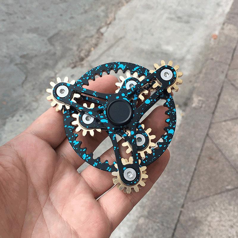 Multi Gear Rotating Fidget Spinner Boy Gift Nine Tooth Linkage Finger Tip Gyroscope Anti-Anxiety Toy For Kids Adults Gift