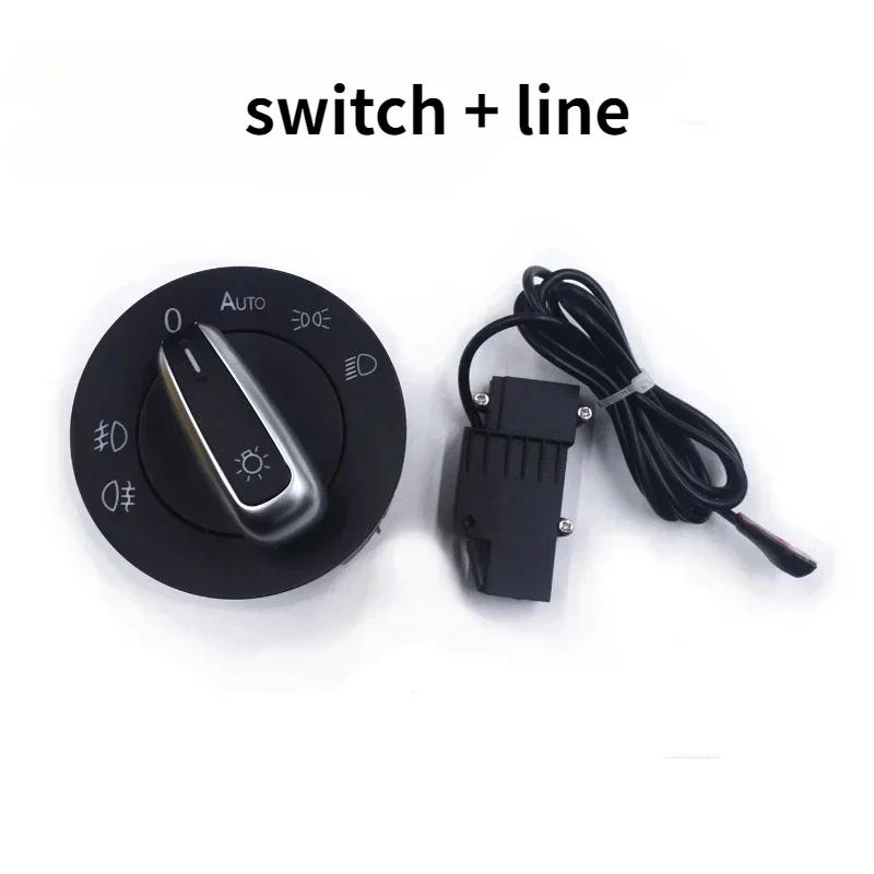 For Golf MK5 MK6 Passat B6 B7 CC Touran Caddy Tiguan Chrome Headlight Switch 5ND941431B Add Auto Function