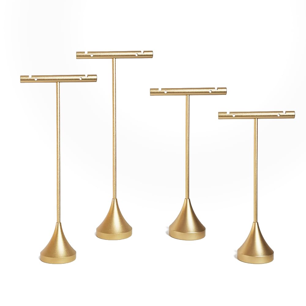 GISELA D Earring 4pcs Gold Earring Display Stand for Selling T Stand Retail Display Holder for T Bar Jewelry Organizer for Show Online for Photoshoot