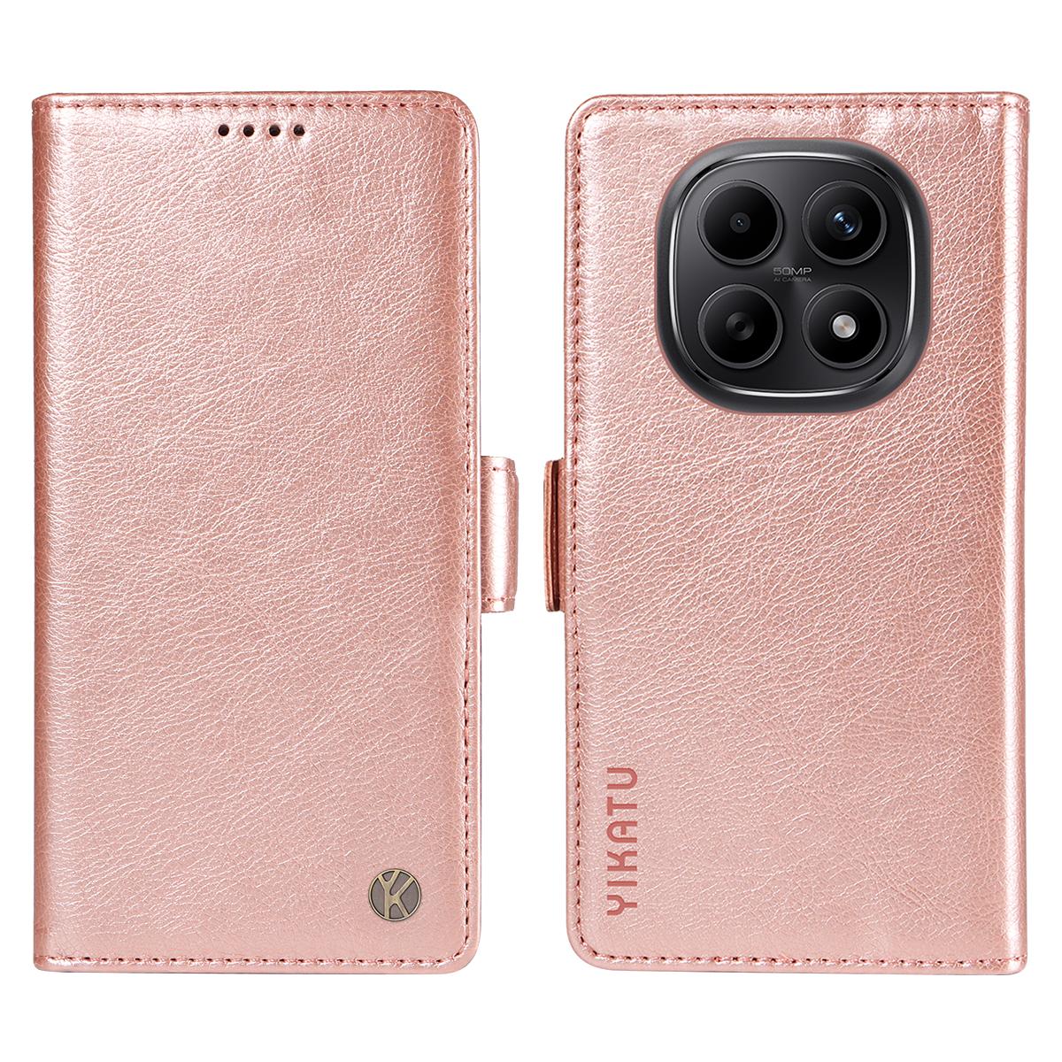 

Для Xiaomi Poco M8 5G/Redmi Note 15 5G (Глобальний)/15 4G (Глобальний) Чохол YIKATU YK-007 Гаманець-книжка з PU шкіри з текстурою лічі для телефону