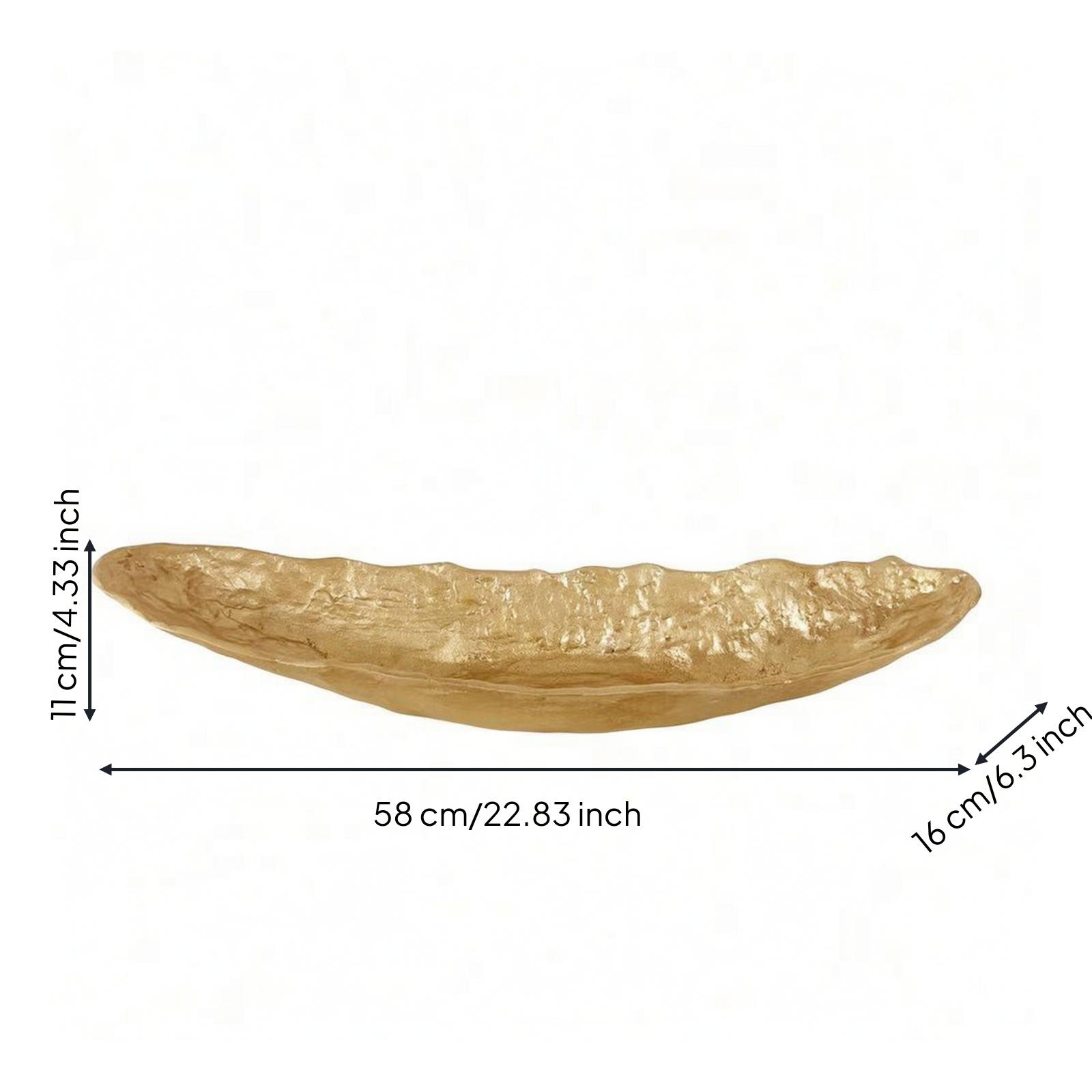 Boat-Shaped Tray Elegant Metal Artisan for