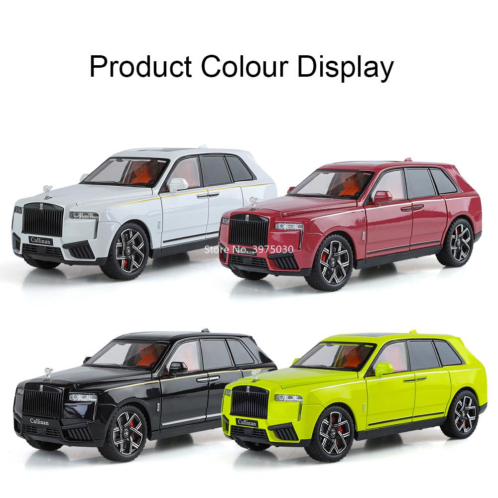 1:24 Alloy Rolls Royce Cullinan Model Diecast Toy Cars 6 Doors Opened Vehicle with Pull Back Light Music Miniature Car Kids Gift
