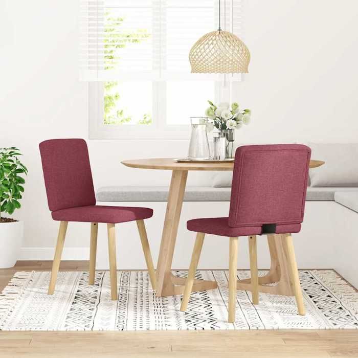 VidaXL Dining Chairs Set of 2 Bordeaux Red Fabric 4101200