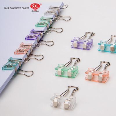 Creative Morandi Transparent Long Tail Swallowtail Plastic Office Clips for Document Storage