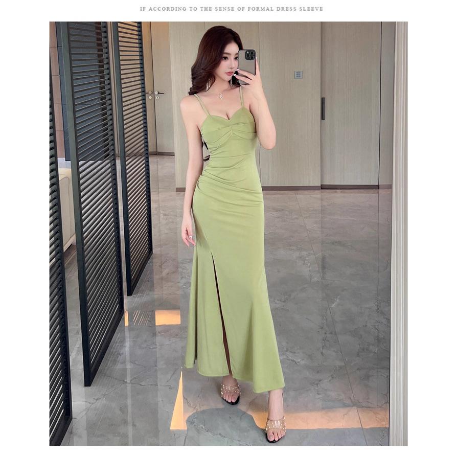 New Sexy Celebrity Slim and Skinny Hip Wrap Split Suspender Long Dress Dress Women's Dress Women's