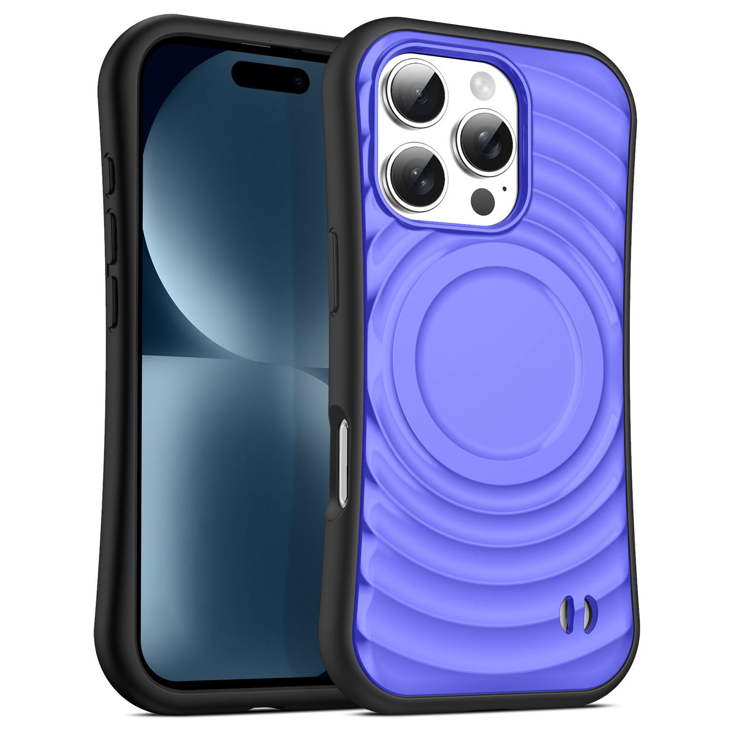 

Pure White Wave Phone Case for IPhone 16 Pro Protective Case MagSafe Magnetic Phone Case for Apple For iPhone12 pro