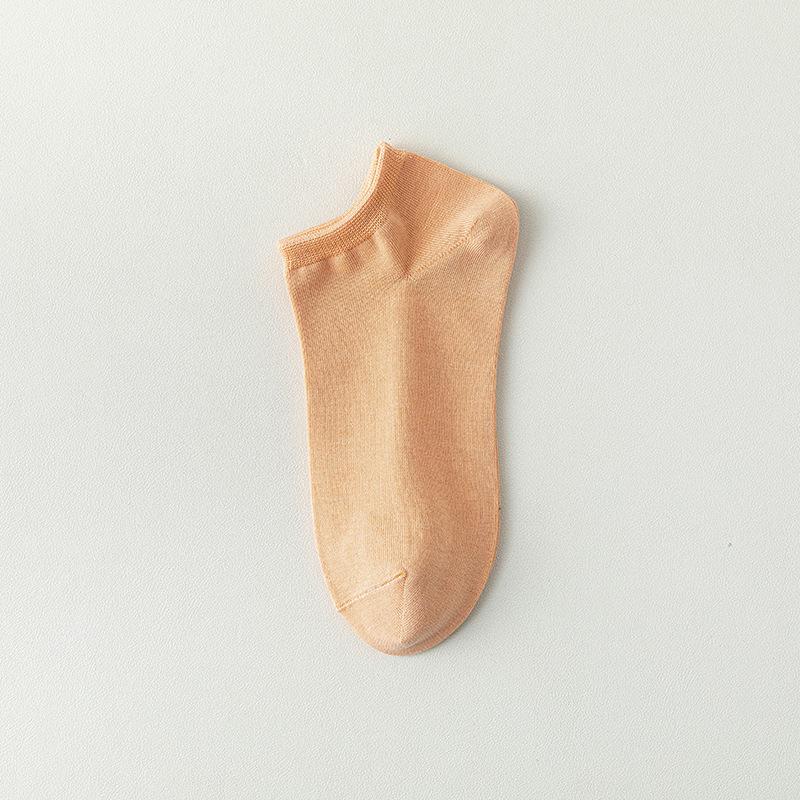 

Female Spring and Summer Thin Cotton Simple Pure Color All Match Breathable Sweat Absorption Low Socks 1 pair оранжевый/розовый