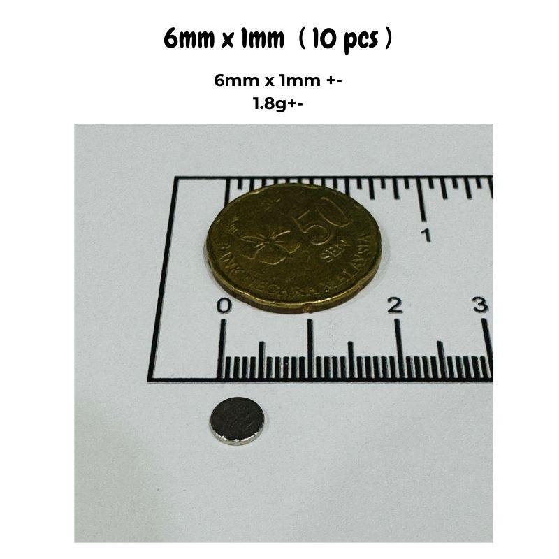 20/50/100pcs Large Surface Magnets 6mm x 1mm - Thin Disc Magnets for Slime Filters, Whiteboard, Crafts & Hidden DIY Projects