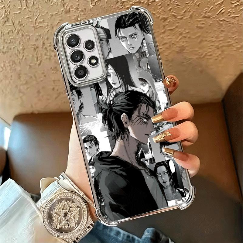 A-Attack On T-Titan Anime Plating Phone Case For Samsung A17 A07 A37 A57 A16 A56 A15 A55 A14 A54 A13 A53 A26 A36 A25 A35 A24 A34