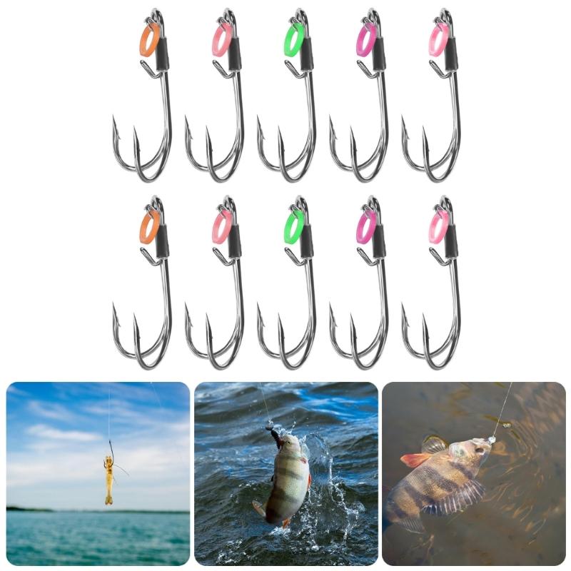 10pcs Professional Fishing Hook High Strengths Fishing Hook Beginner Fishing Gear for Live Shrimp Fishing