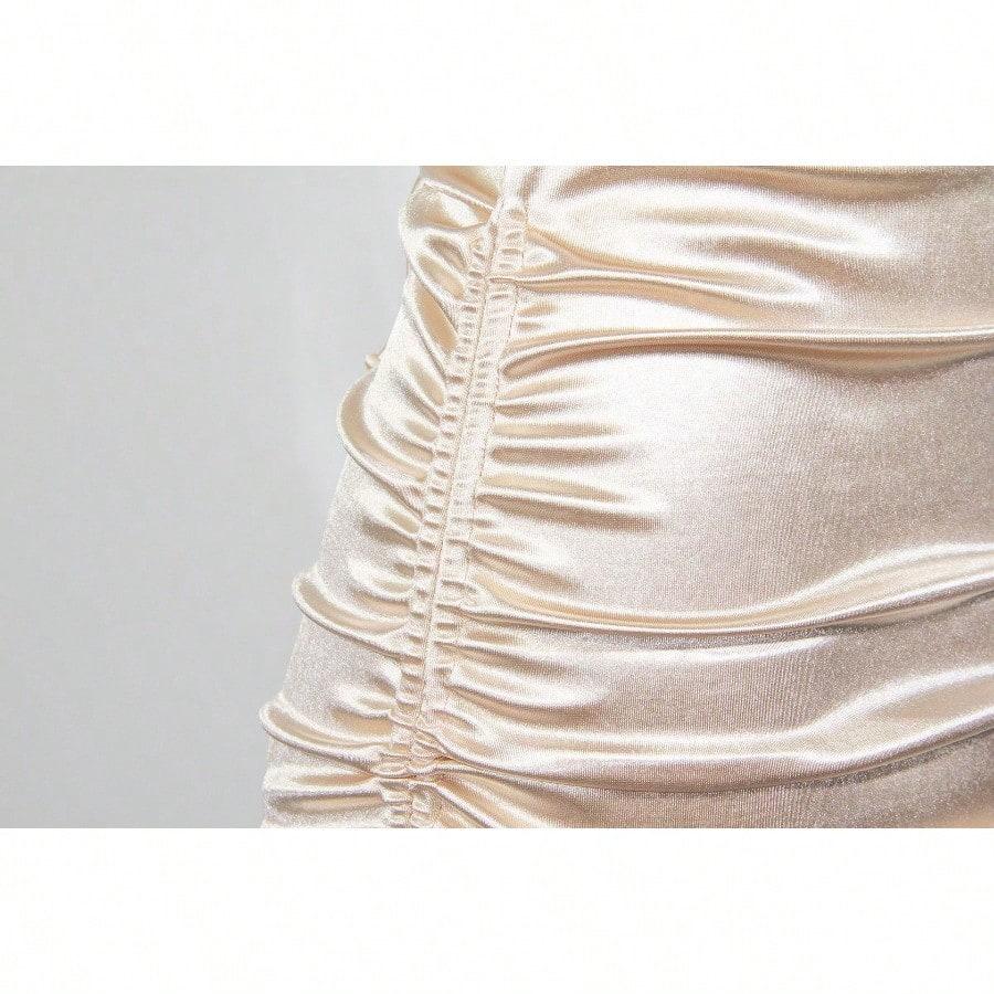 New Dress Suspender Halter Sexy Women's Clothing Side Drawstring Design Exquisite Hip-wrapped Skirt