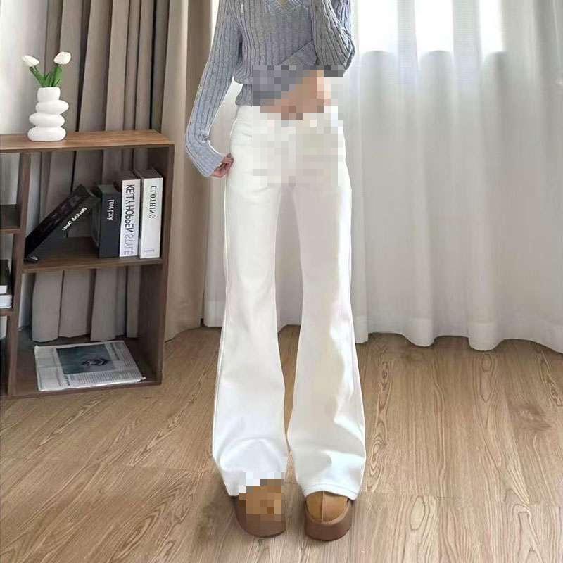 

White High-Waisted Wide-Leg Non-Stick Women s Plus-Size Slim-Fit Jeans M белый