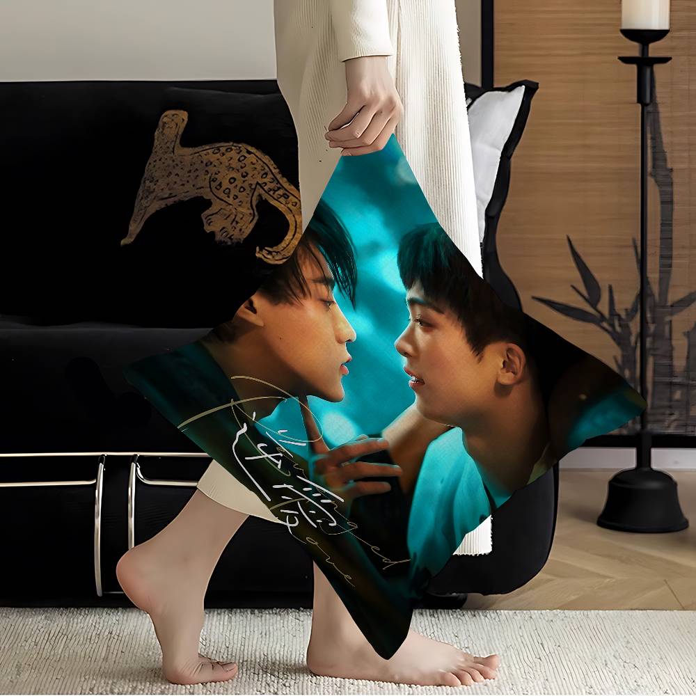 R-Revenged Love Movie Pillow Covers Cartoon Sofa Decorative Home Double-Sided Printing Short Plush Cute Cushion Cover