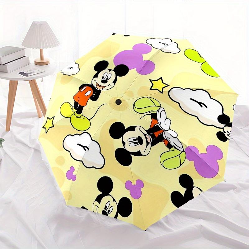 Disney Mickey Mouse,Clouds,Stars Manual Opening and Closing Umbrella, 8-Rib Reinforced Folding Design, Lightweight