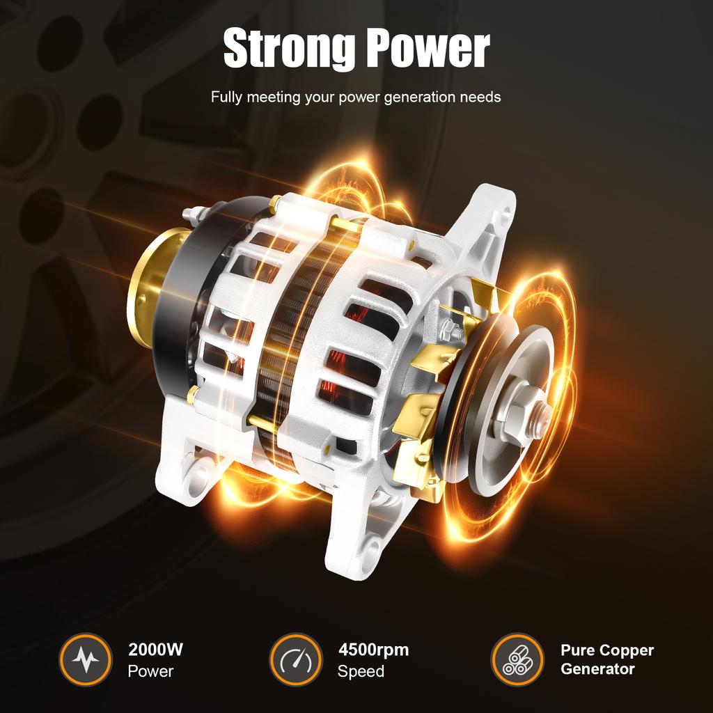 2000w Brushless Permanent Magnet Generator, 4500rpm 14v Low Rpm Alternator, Two Wheel Permanent Magnet Synchronous Generator
