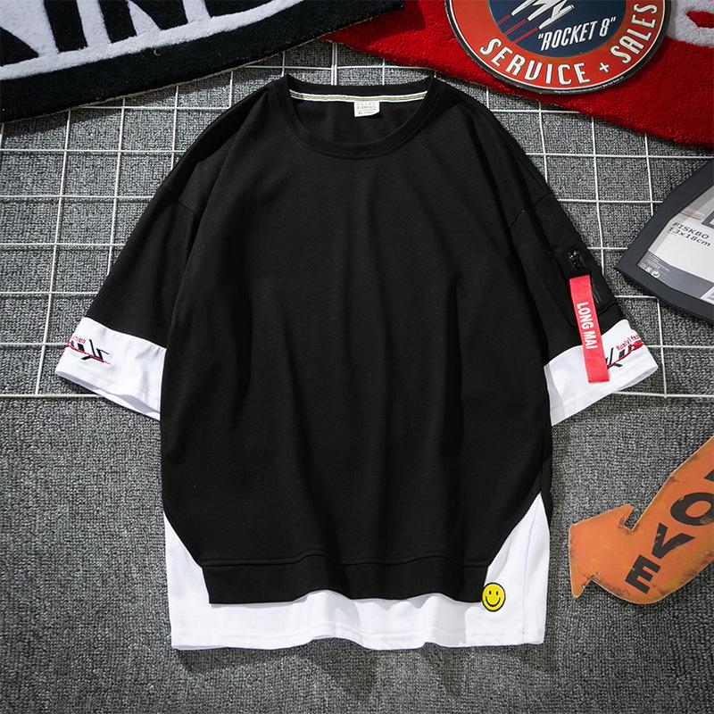 Herrenmode Locker geschnittenes Baumwoll-T-Shirt im koreanischen Stil, Sommerkollektion 2020