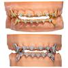 Hip-Hop 8 Teeth Real Gold Plating Braces Micro Inlay Love Diamond Cross-Border Halloween Jewelry
