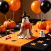 Halloween Tabletop Ghostly Decors With Pumpkin Candy Bowl, Resin Figurine for Entryway Mantels Shelf and Party Table Styling