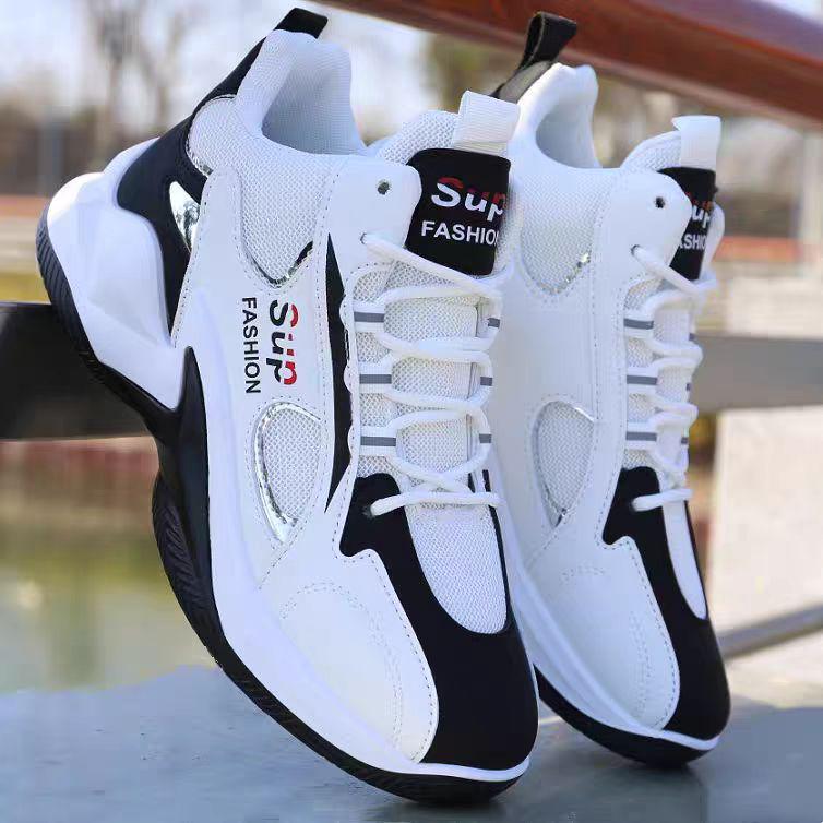 2025 Spring Men's High-Top Leather Basketball Sneakers - Red Mesh