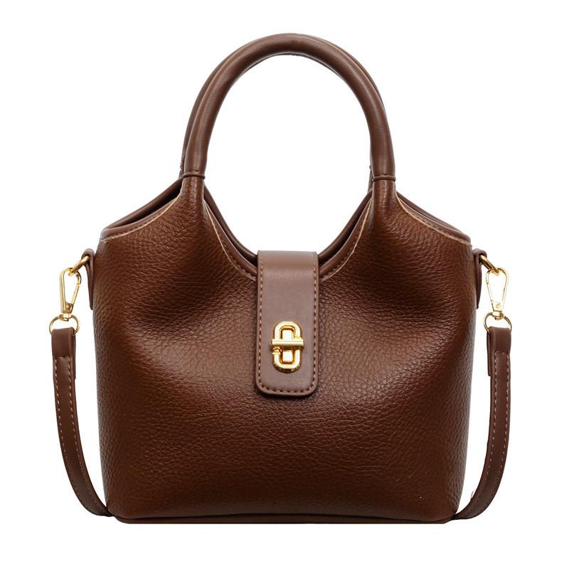 

Classic Pu Water Bucket Bag With Zipper Closure For Daily Use And Urban Style коричневий