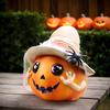 Halloween Pumpkin Resin Hat Pumpkin Table Figurine Fall Ornament for Thanksgiving Home Balcony Window Living Room Kitchen Party