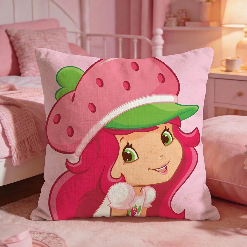 sStrawberry Shortcake Cushion Cover Premium Comfort Reversible Pillow Cove Two in One Design for Any Room Car Interior