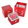 Luxury Rotating Acrylic Jewelry Box with Preserved Rose, Teddy Bear, and Birthday Cake Design