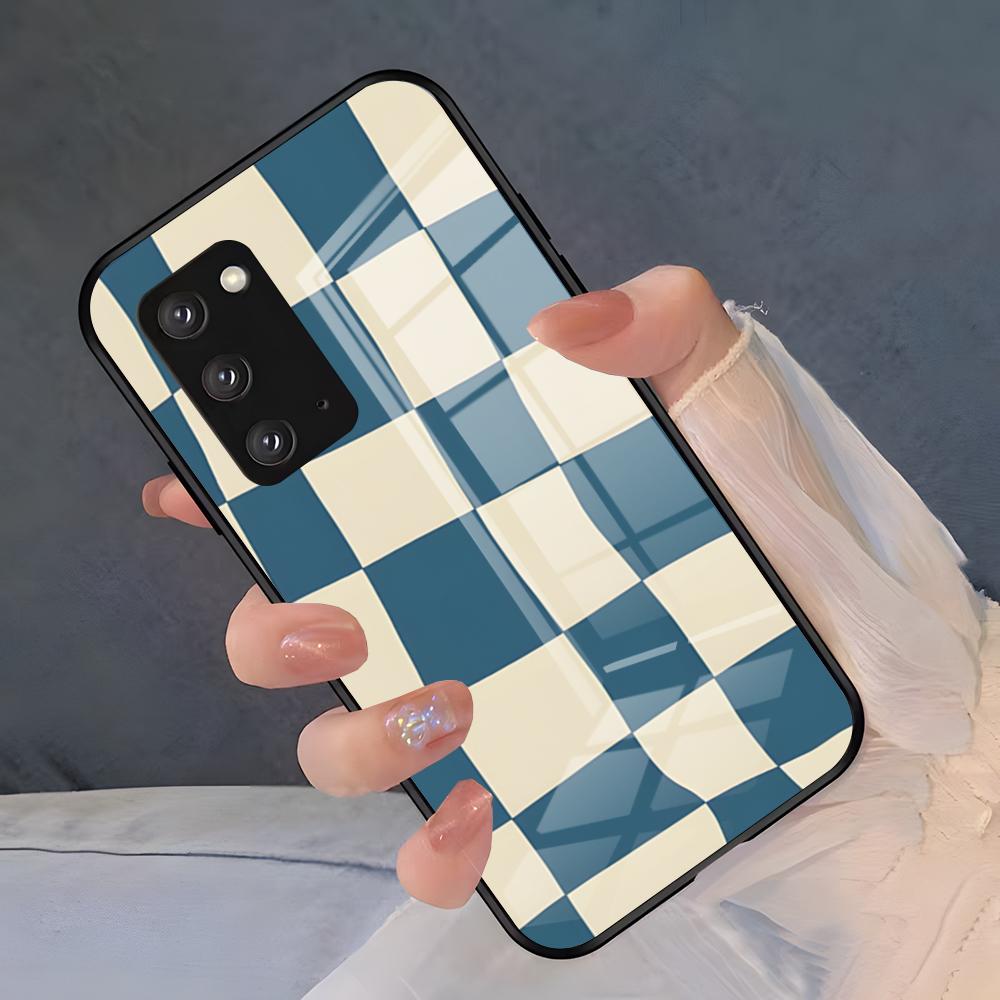 C-förmiges Schachbrettmuster – Stoßfeste Glasabdeckung für Samsung A25, A13, A33 5G, A54, A36, A35, A56, A52, A14