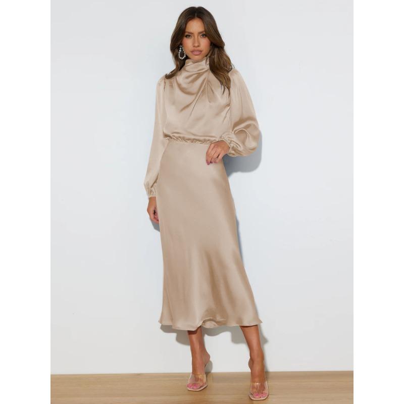 

Женское кружевное длинное платье с длинными рукавами S