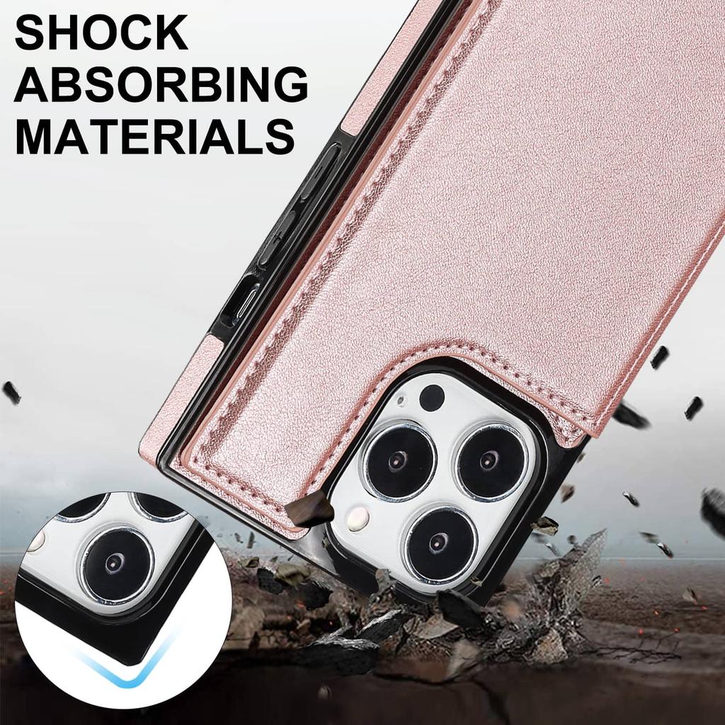 Crossbody Wallet Case for iPhone 14 13 12 11 Pro Max 13 Mini SE 2025 X XS Max XR with Card Slot Holder, Magnetic Flip Folio Case