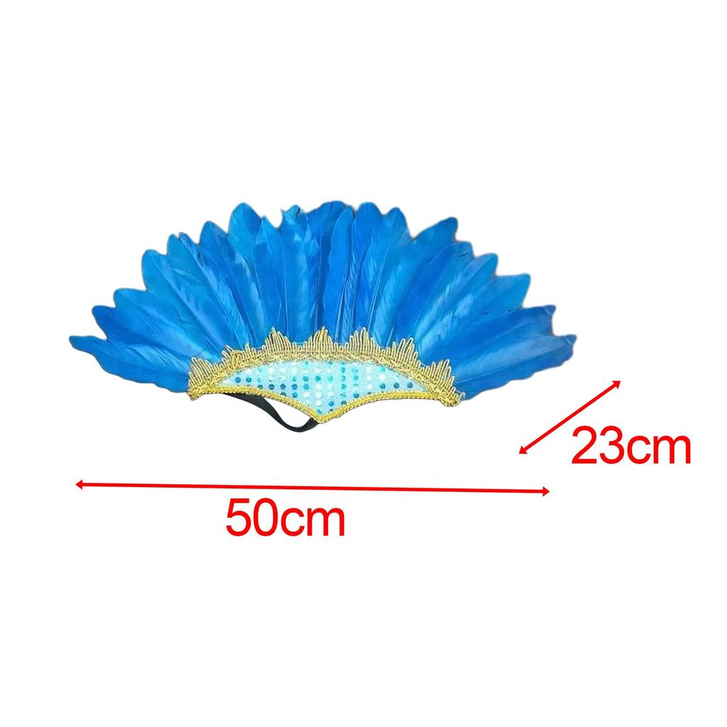 Feather Headdress Headband Headwear American Chief Indian Hat for Party Festival