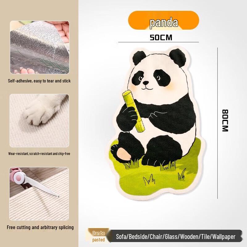Meow Immortal Panda Wall-Mounted Cat Scratching Pad