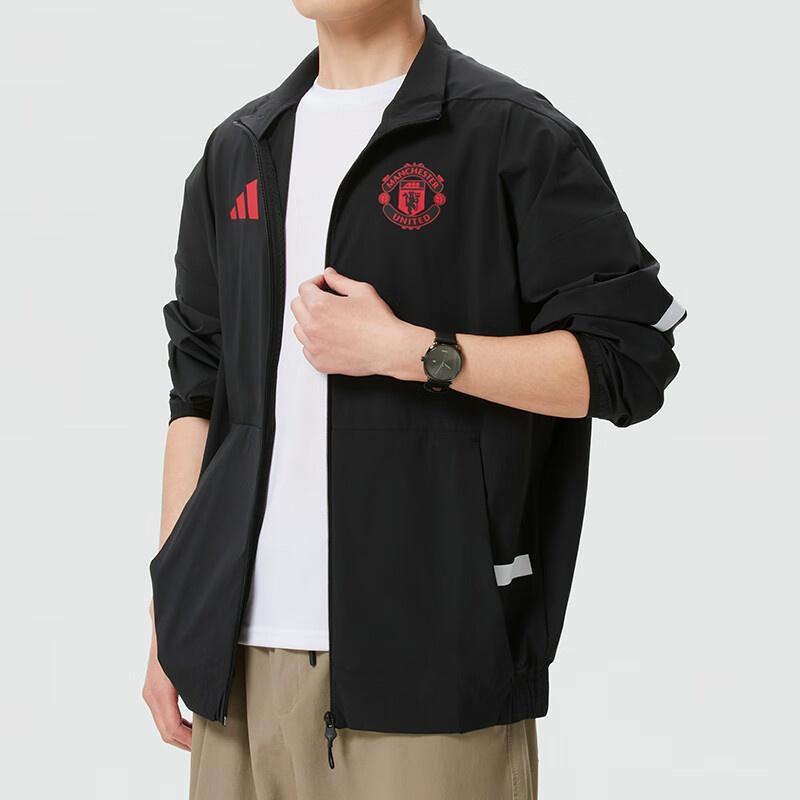 adidas Manchester United Z.N.E. Anthem Jacket N/A Asia Sizing 'Black' Men's JM5559