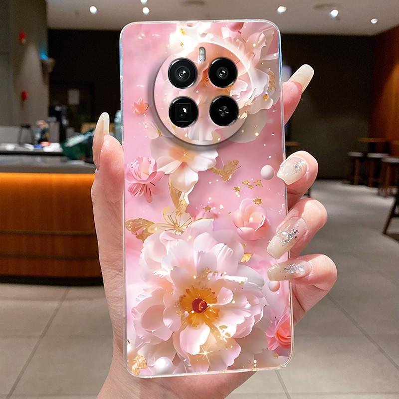 Case For Realme GT 5 Pro Casing Luxury Butterfly Flower Clear Soft TPU Silicone Back Cover For Realme GT5 Pro GT5Pro Phone Cases