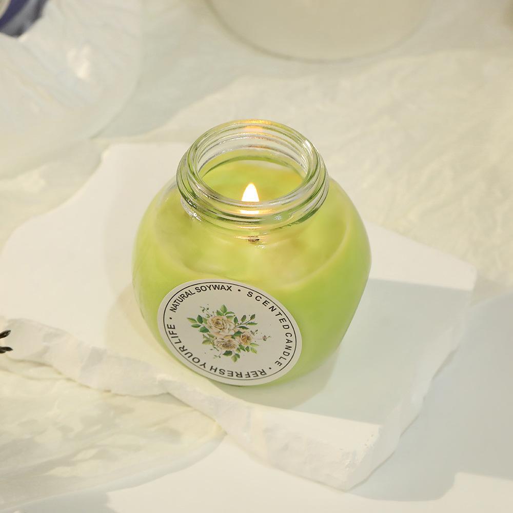 Colorful Glass Cup Soy Wax Scented Candle Set Creative Scented Candle Display Box