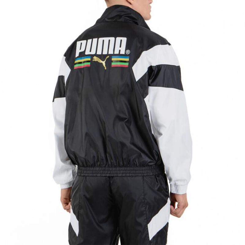 Puma Regular-Jacke mit Reißverschluss und Metallic-Gold-Prägung Herren Jacken Schwarz 597610-01